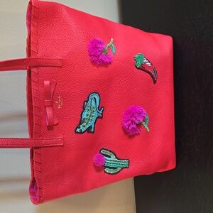 Kate Spade Zip-top Leather Tote Red